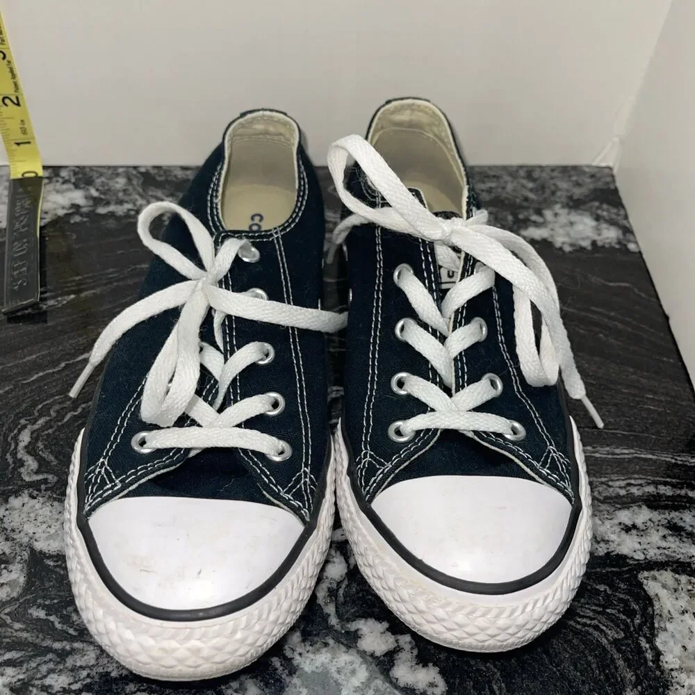 Converse Chuck Taylor All Star Low Top Black Canvas Youth Shoes 3J235 Size 3